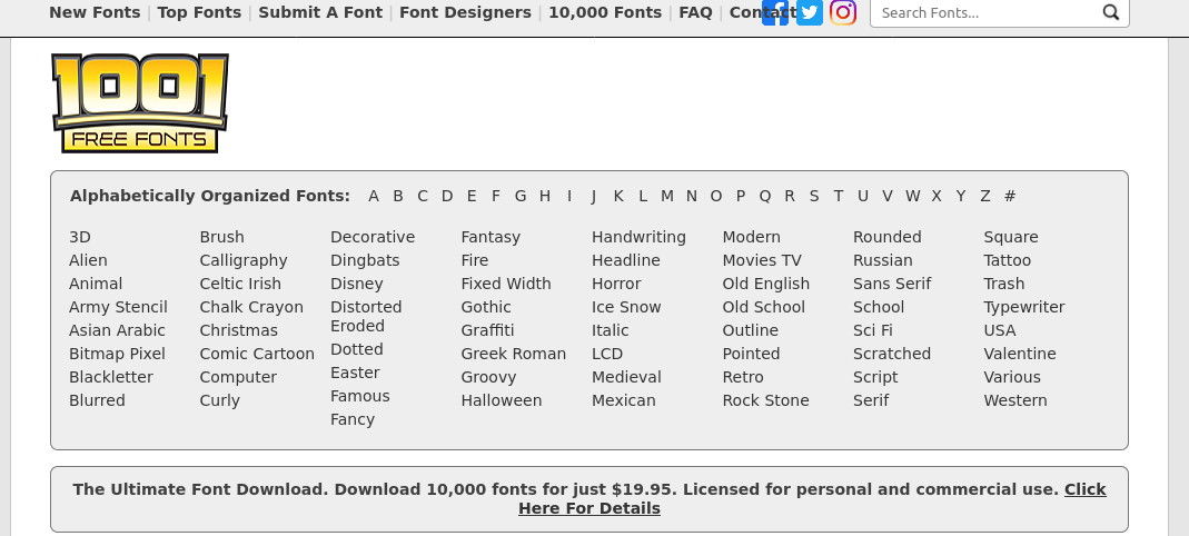 1001 Free Fonts